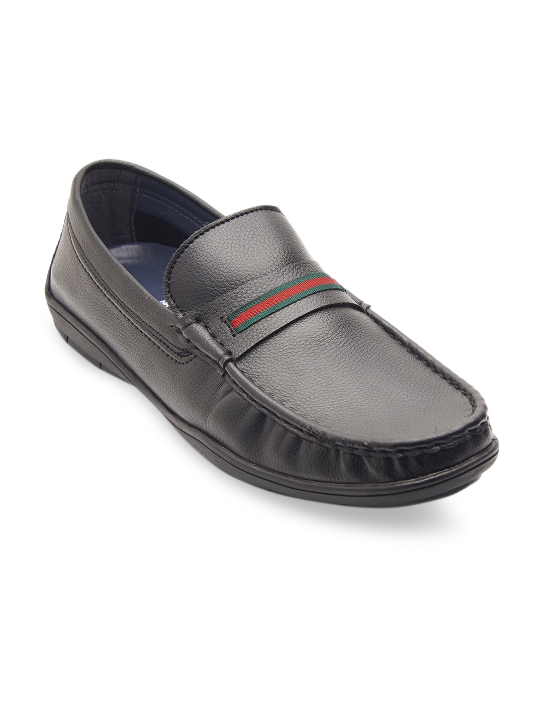 

MICHAEL ANGELO Men Black Textured Formal Loafers