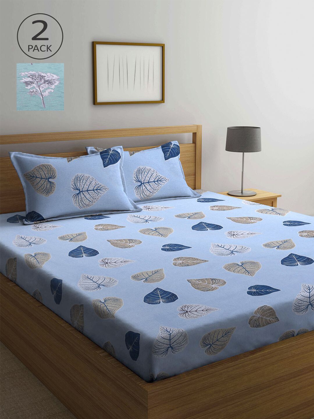 

KLOTTHE Multicoloured Floral 210 TC 2 Queen Bedsheet with 4 Pillow Covers, Multi