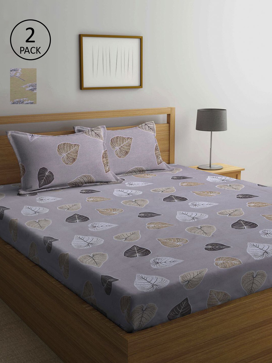 

KLOTTHE Multi Color Floral Printed 210 TC 2 Double Bedsheets with 4 Pillow Covers