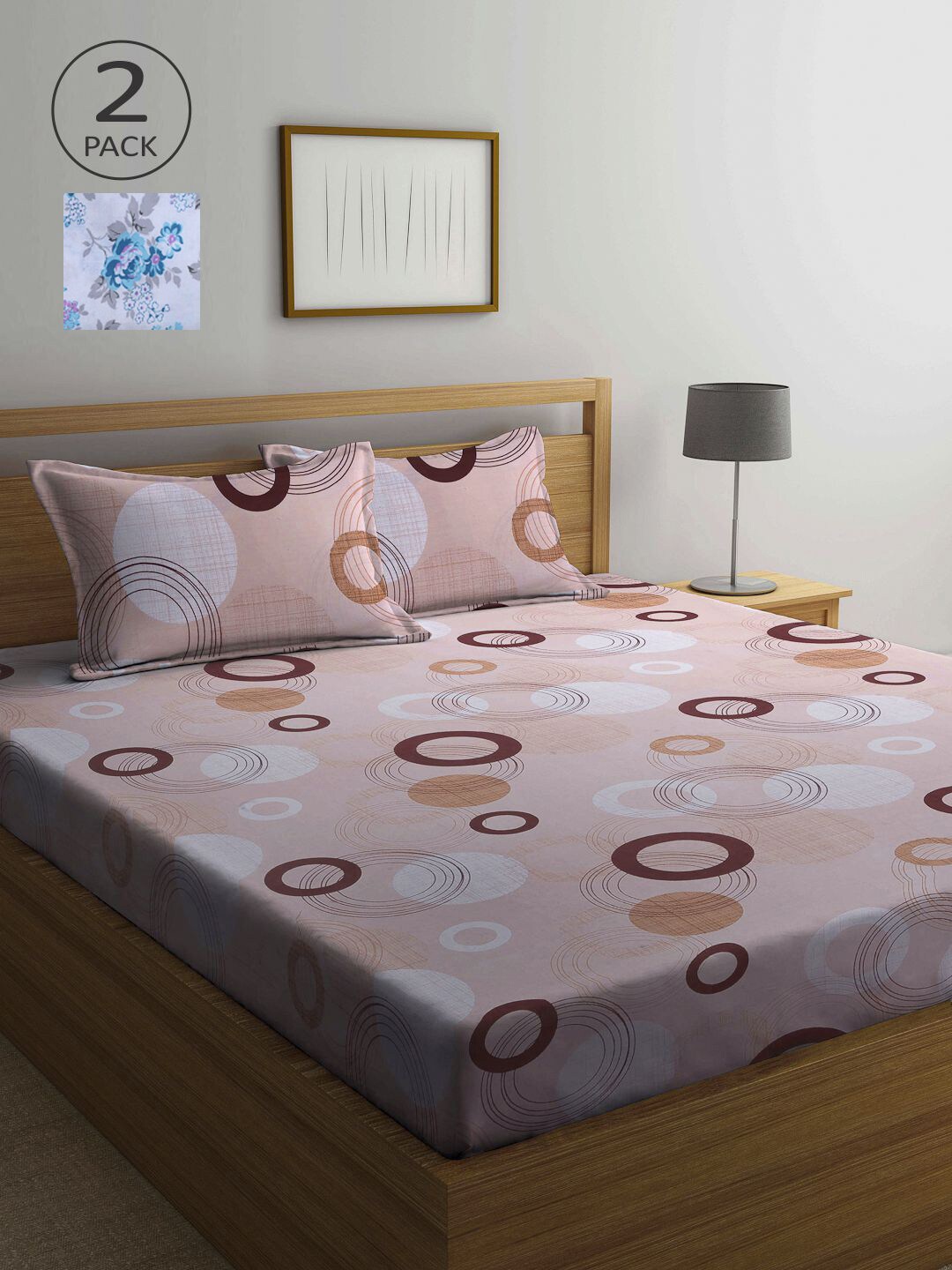 

KLOTTHE Multicoloured Geometric 210 TC 2 Queen Bedsheet with 4 Pillow Covers, Multi