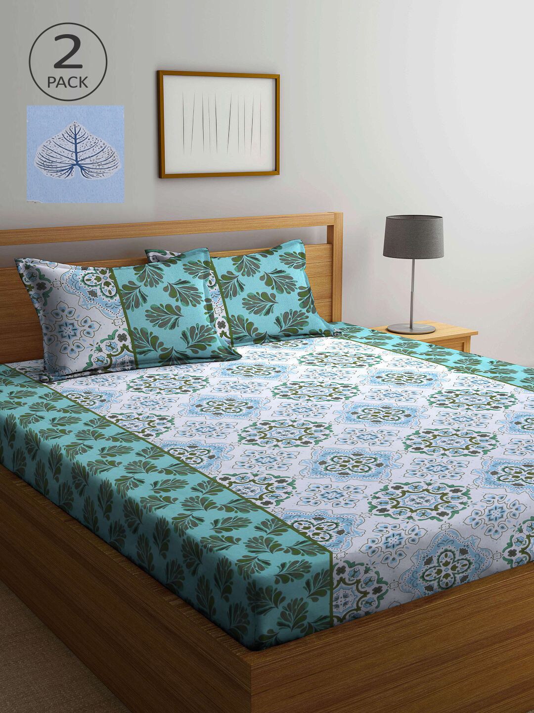

KLOTTHE Multicoloured Floral 210 TC 2 Queen Bedsheet with 4 Pillow Covers, Multi