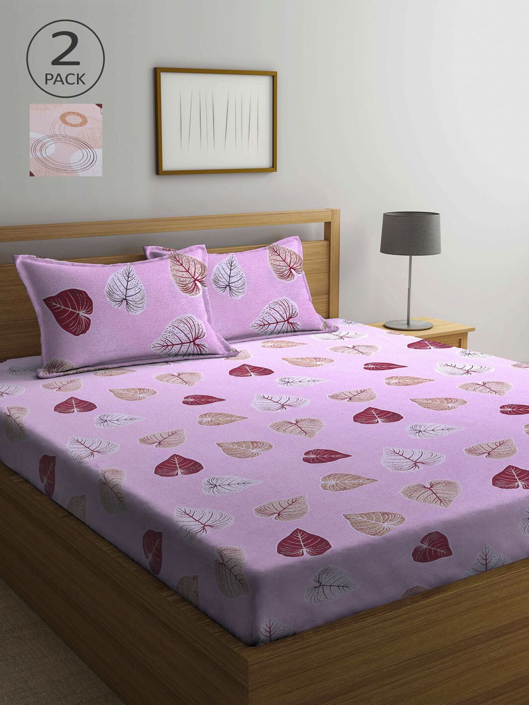 

KLOTTHE Multicoloured Floral 210 TC 2 Queen Bedsheet with 4 Pillow Covers, Multi