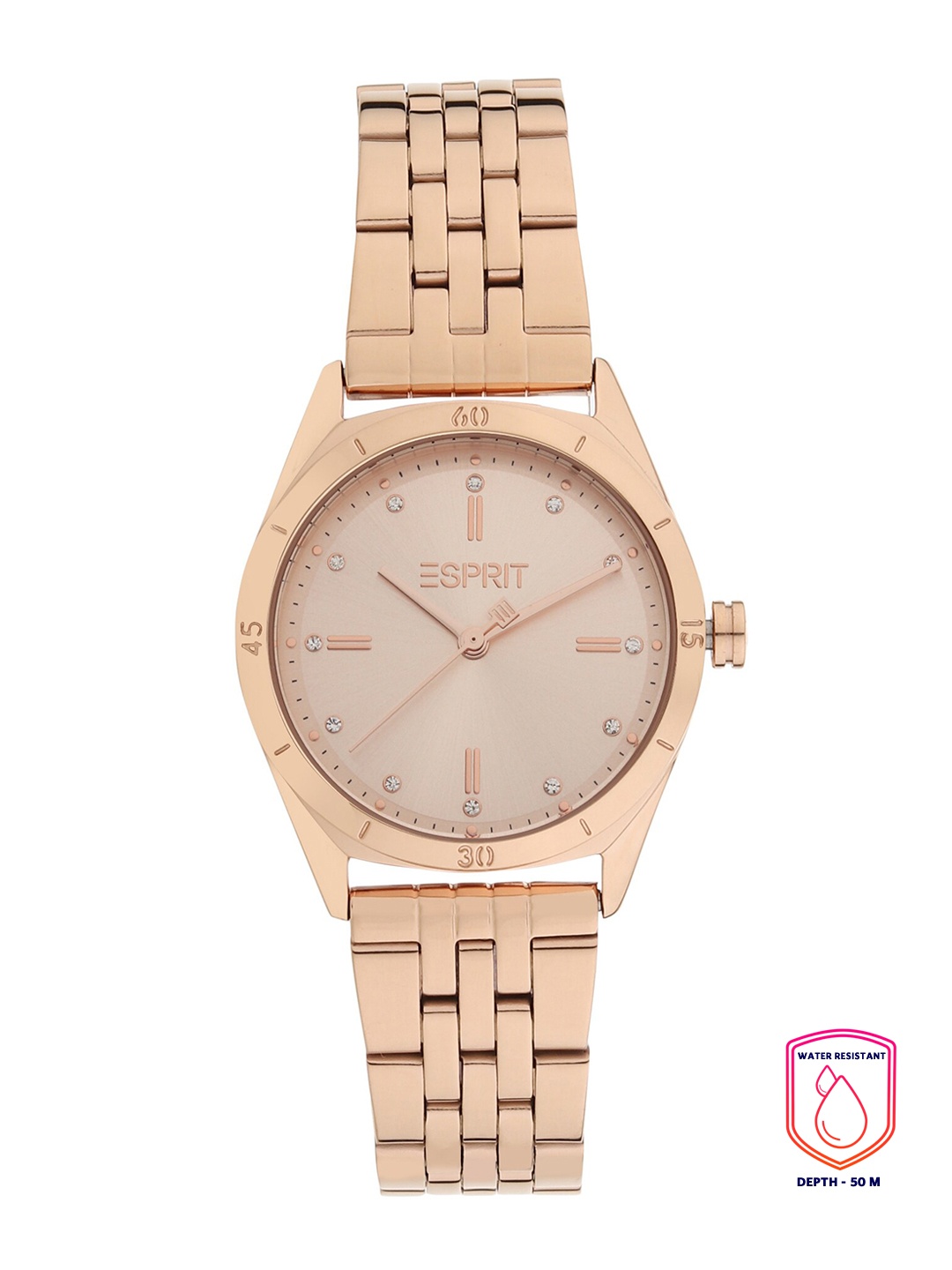 

ESPRIT Woman Rose Gold-Toned Embellished Dial & Rose Gold Toned Bracelet Style Watch