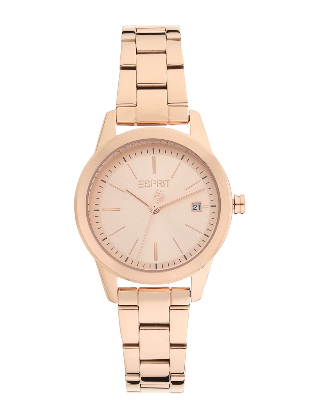 

ESPRIT Women Rose Gold-Toned Dial & Rose Gold Toned Stainless Steel Bracelet Style Straps Analogue Watch