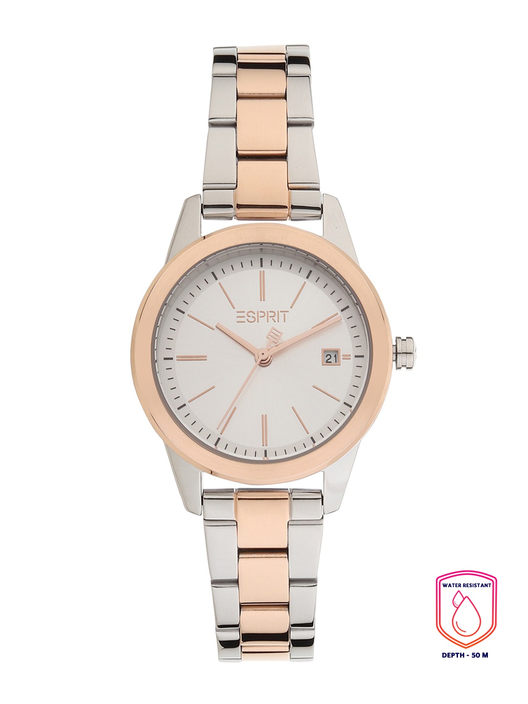 

ESPRIT Women Rose-Gold Toned Stainless Steel Bracelet Style Straps Analogue Watch