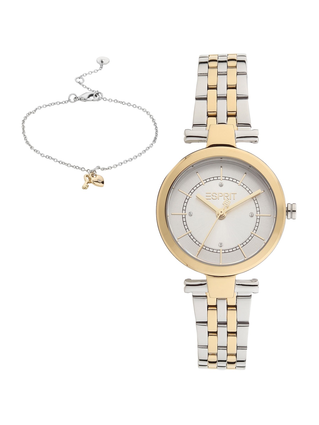 

ESPRIT Women Silver-Toned Embellished Dial & Silver Toned Analogue Watch