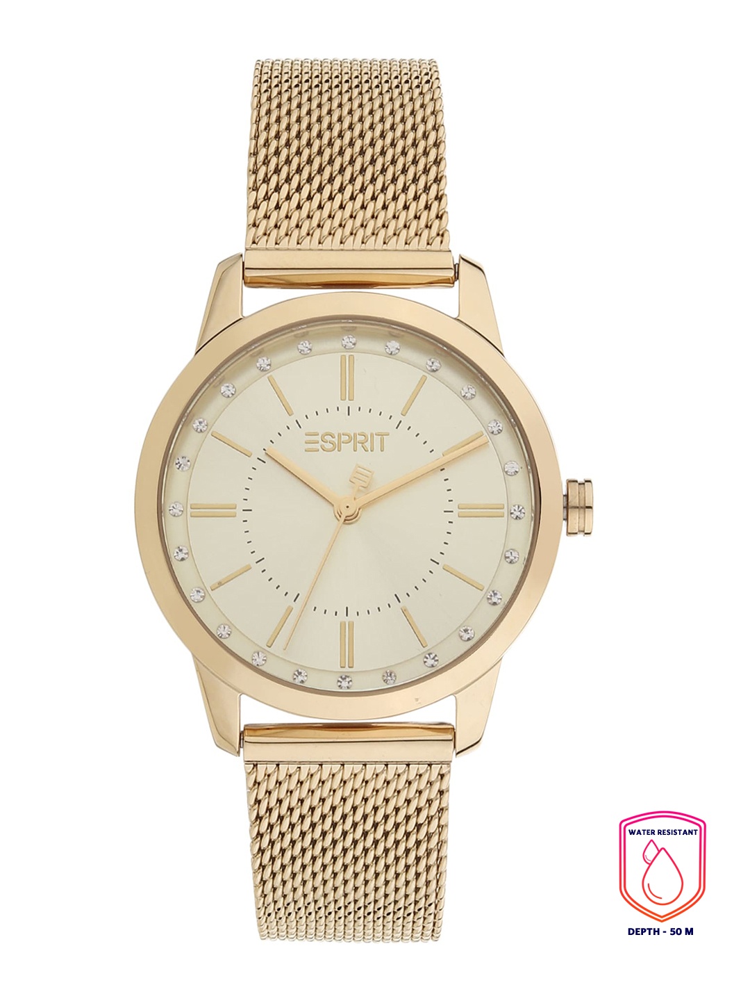 

ESPRIT Women Copper-Toned Dial & Gold Toned Stainless Steel Bracelet Style Straps Analogue Watch
