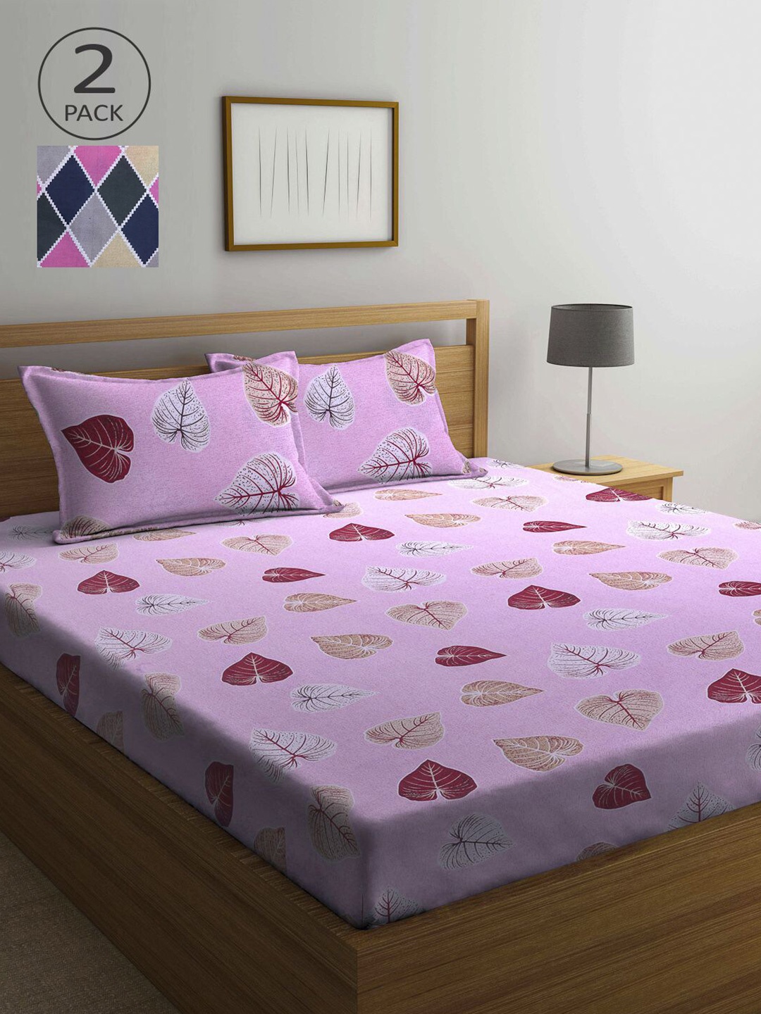 

KLOTTHE Multicoloured 210 TC 2 Queen Bedsheet with 4 Pillow Covers, Multi
