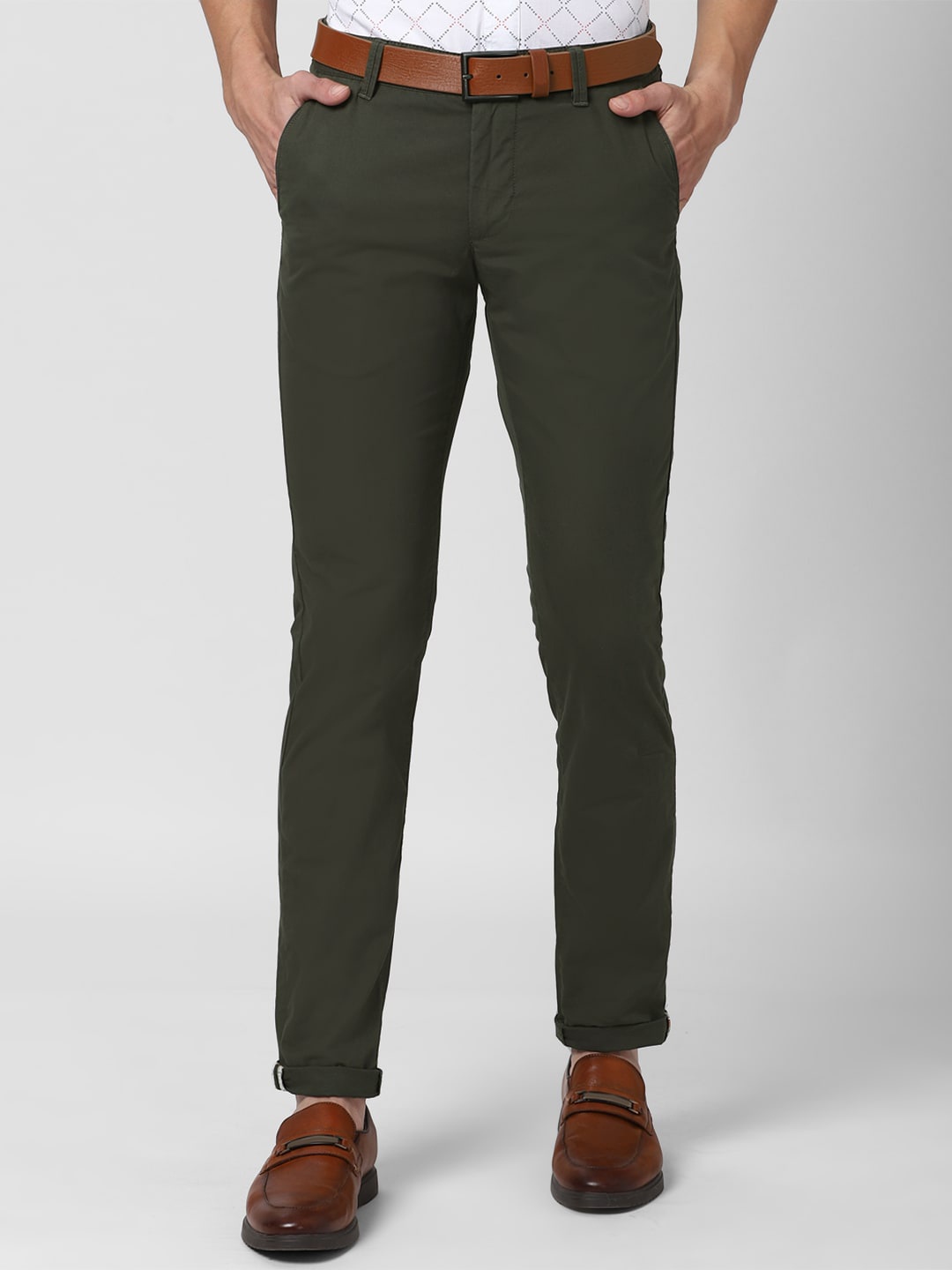 

Van Heusen Sport Men Olive Green Slim Fit Trousers