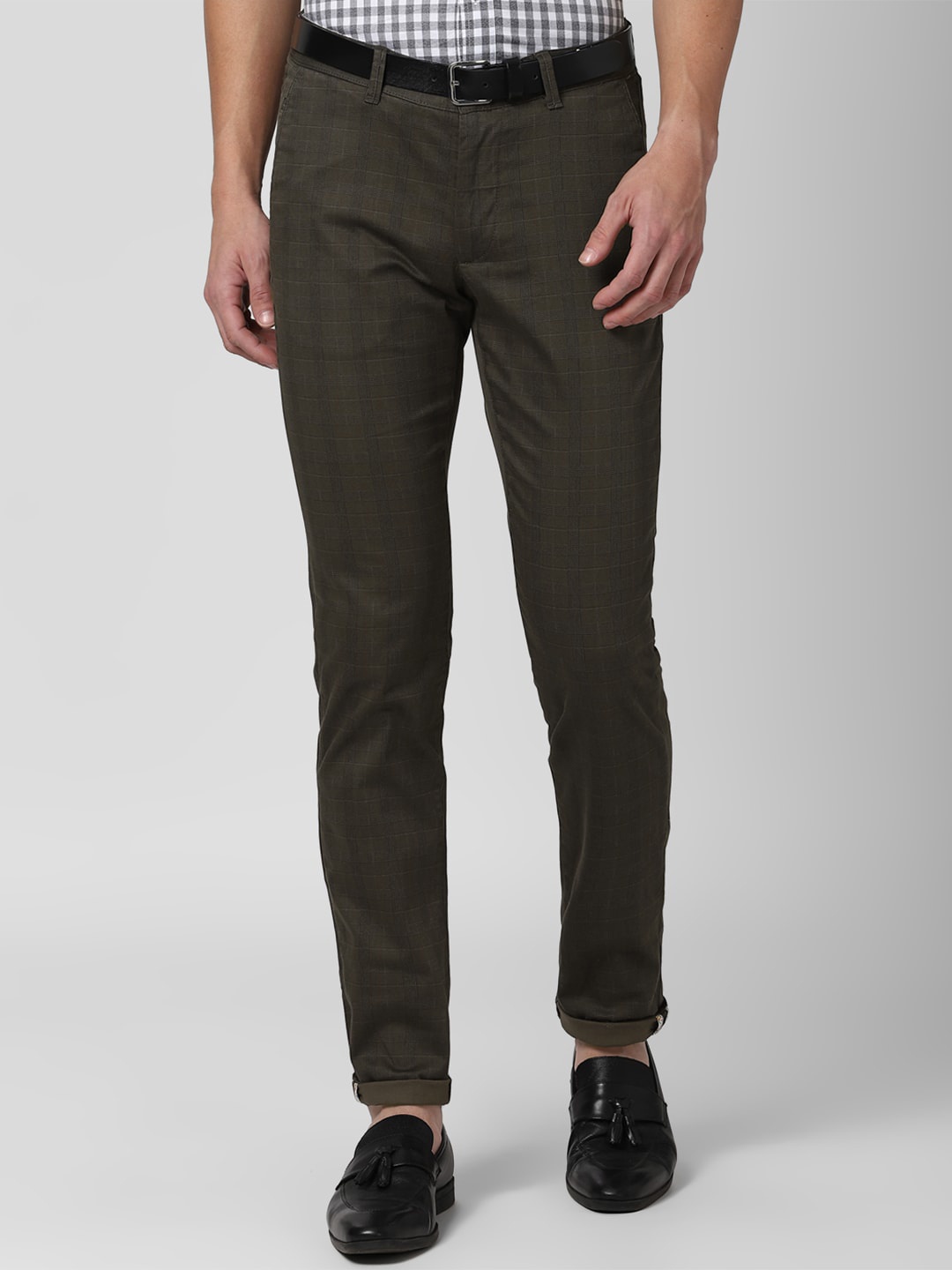 

Van Heusen Sport Men Brown Checked Slim Fit Trousers