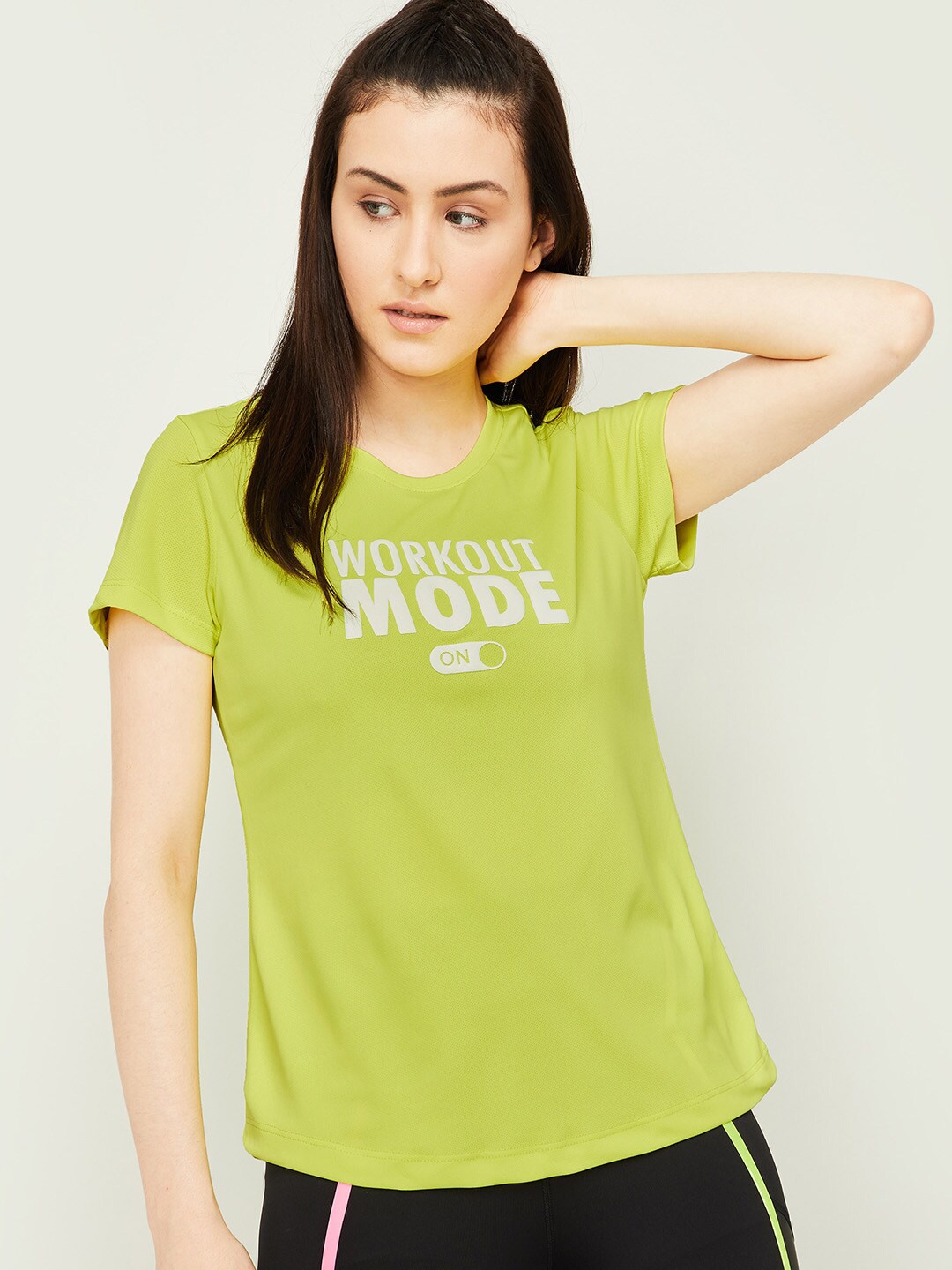 

Kappa Women Lime Green Printed T-shirt