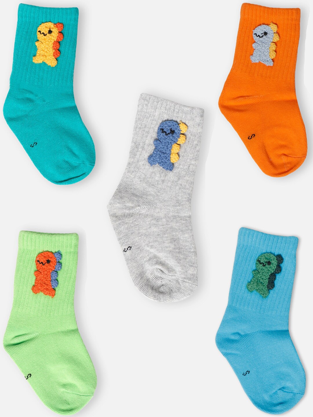 

PASSION PETALS Kids Pack Of 5 Dinosaur Socks, Multi