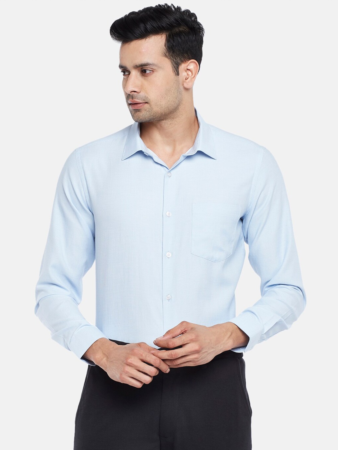 

BYFORD by Pantaloons Men Blue Slim Fit Formal Shirt