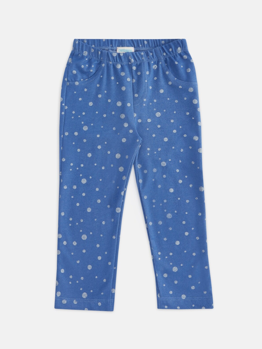 

Pantaloons Baby Girls Navy Blue Pure Polka Dots Cotton Joggers