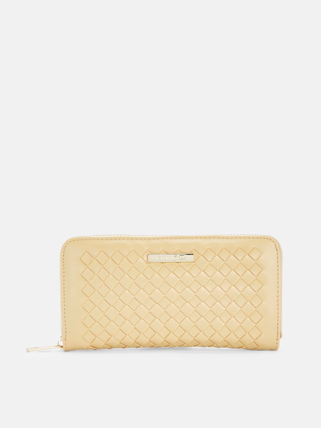 

Forever Glam by Pantaloons Women Yellow Textured Zip Around Wallet