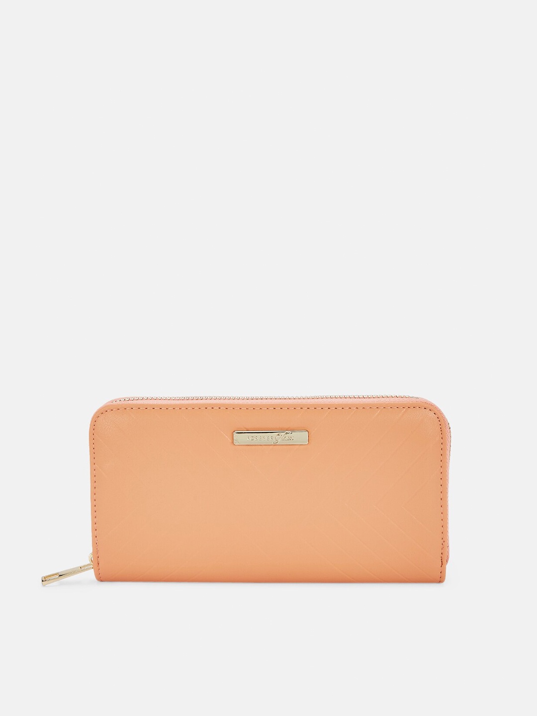 

Forever Glam by Pantaloons Women Coral Textured Zip Around Wallet