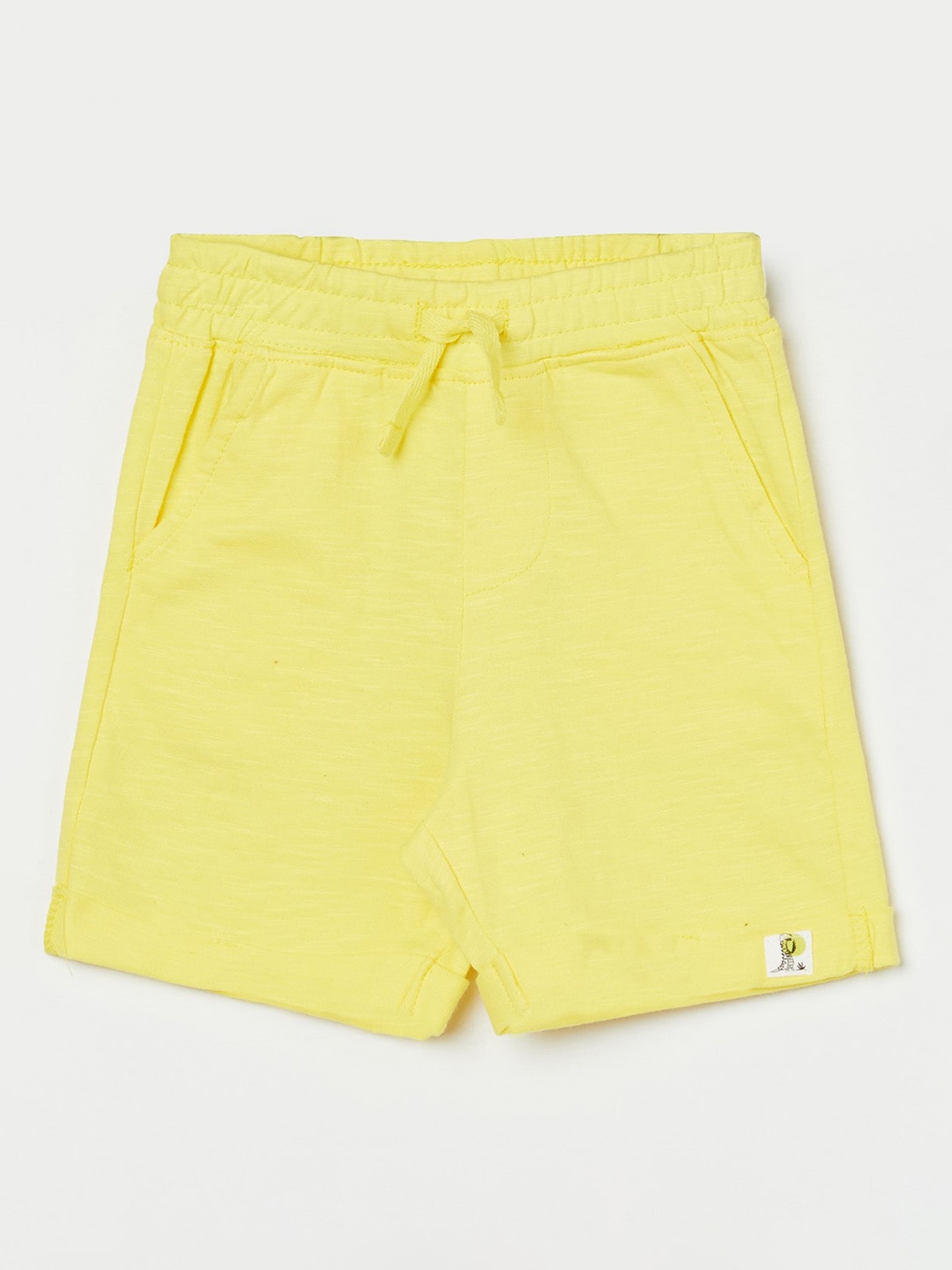 

Juniors by Lifestyle Boys Yellow Solid Cotton Regular Shorts
