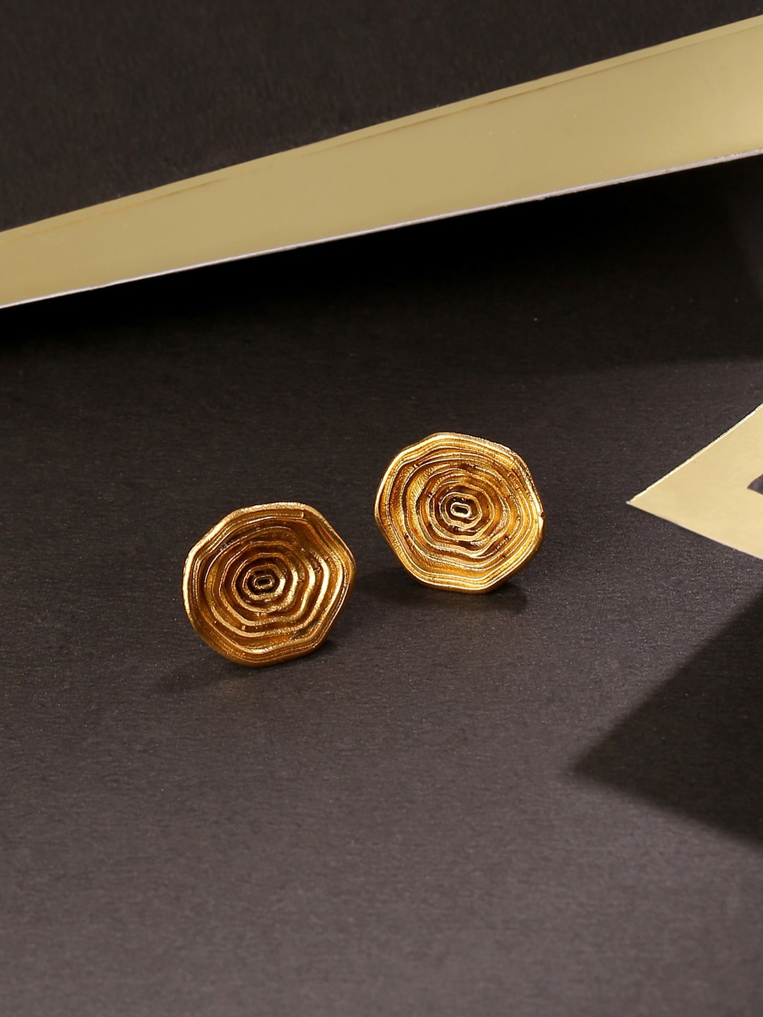 

THE AAB STUDIO Gold-Toned Circular Studs Earrings