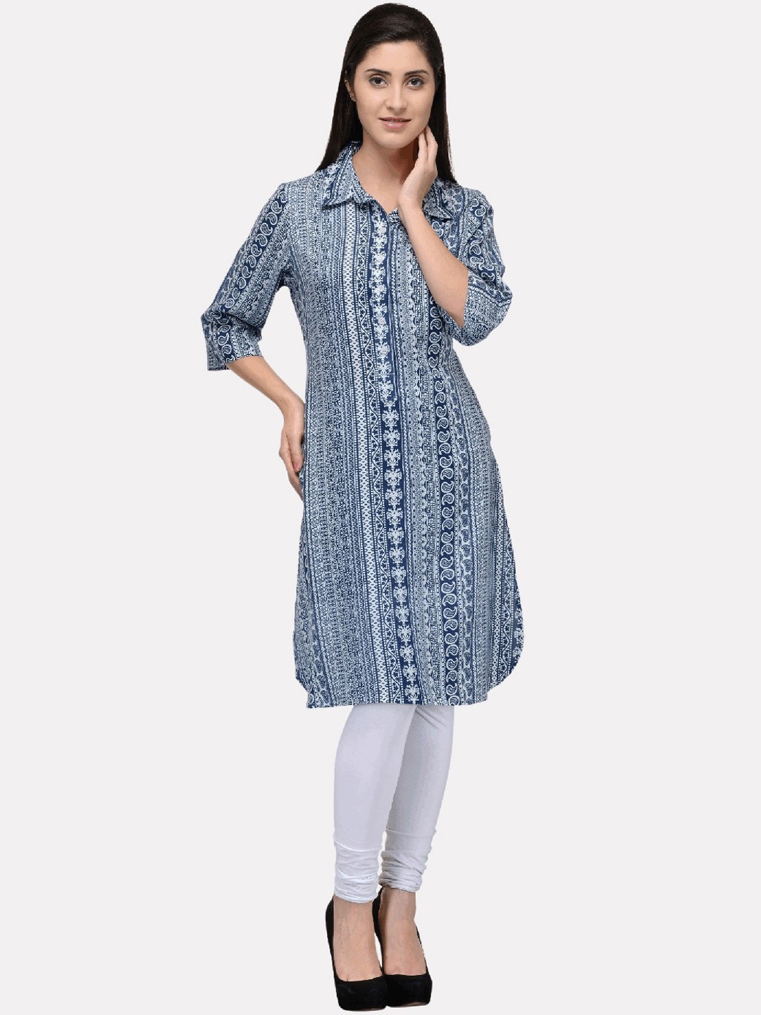 

KALINI Women Blue Paisley Printed A-Line Kurta