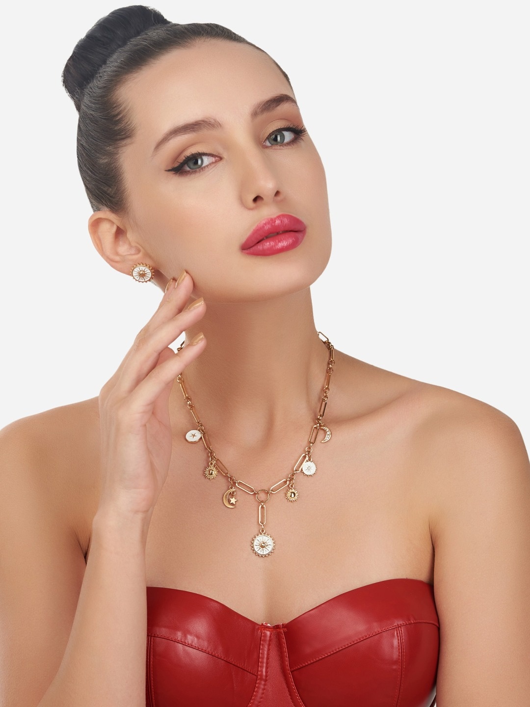 

AMI Gold-Toned & White Gold-Plated Necklace