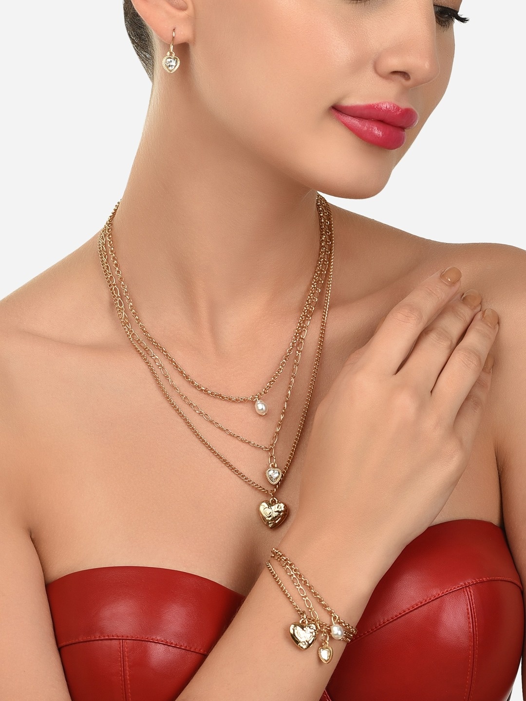 

AMI Gold-Toned Gold-Plated Layered Chain