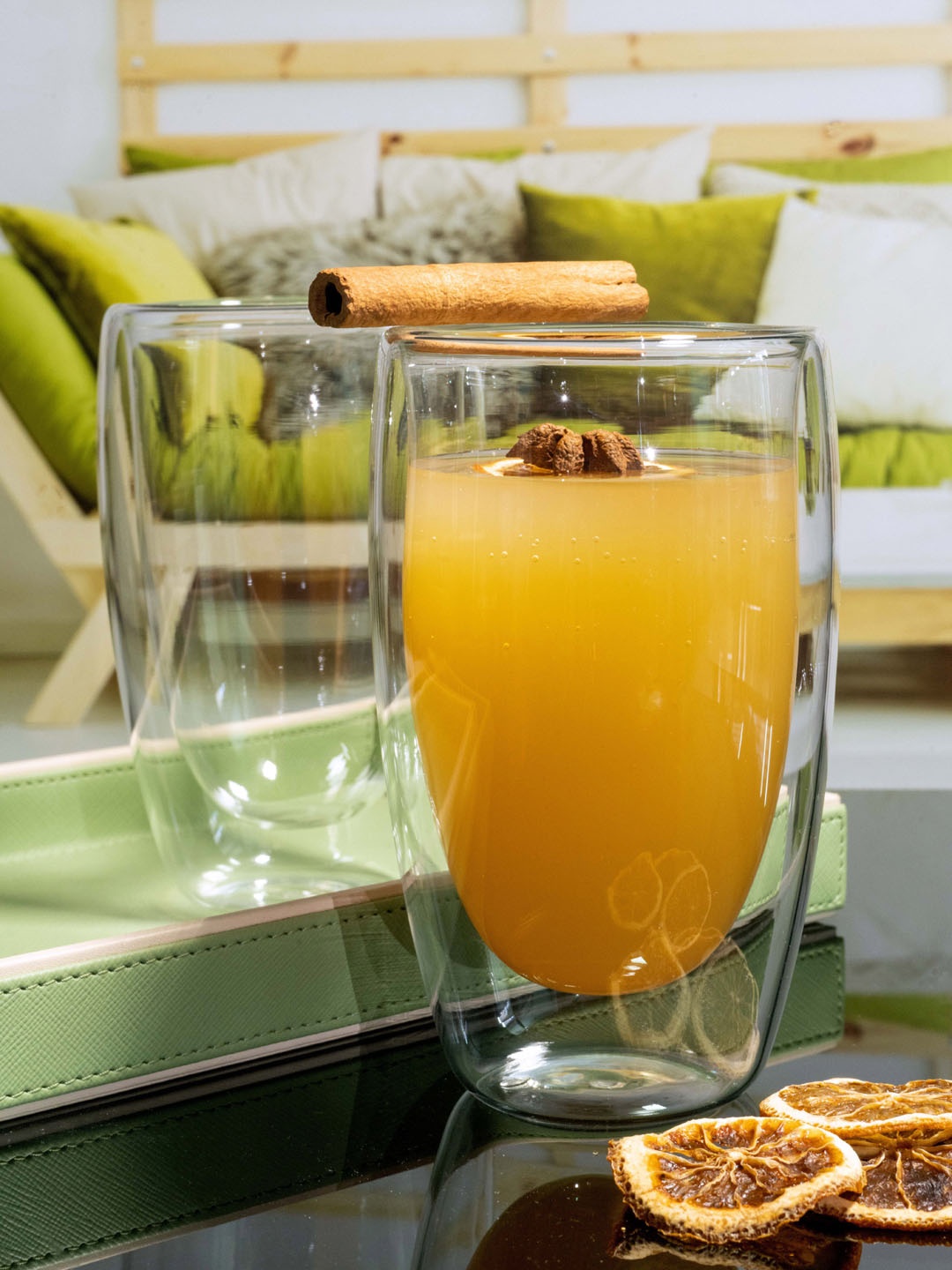 

GOODHOMES Set of 2 Transparent Double Wall Glass Tumbler
