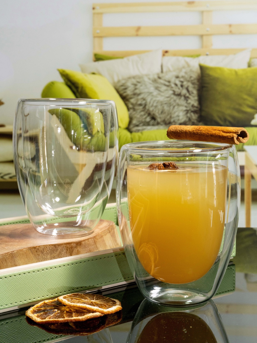 

GOODHOMES Transparent Double Wall Glass Tumbler Set- 2 Pieces