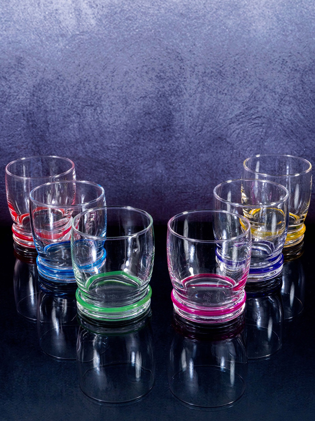 

GOODHOMES Cortina Rainbow Glass Tumbler, Transparent