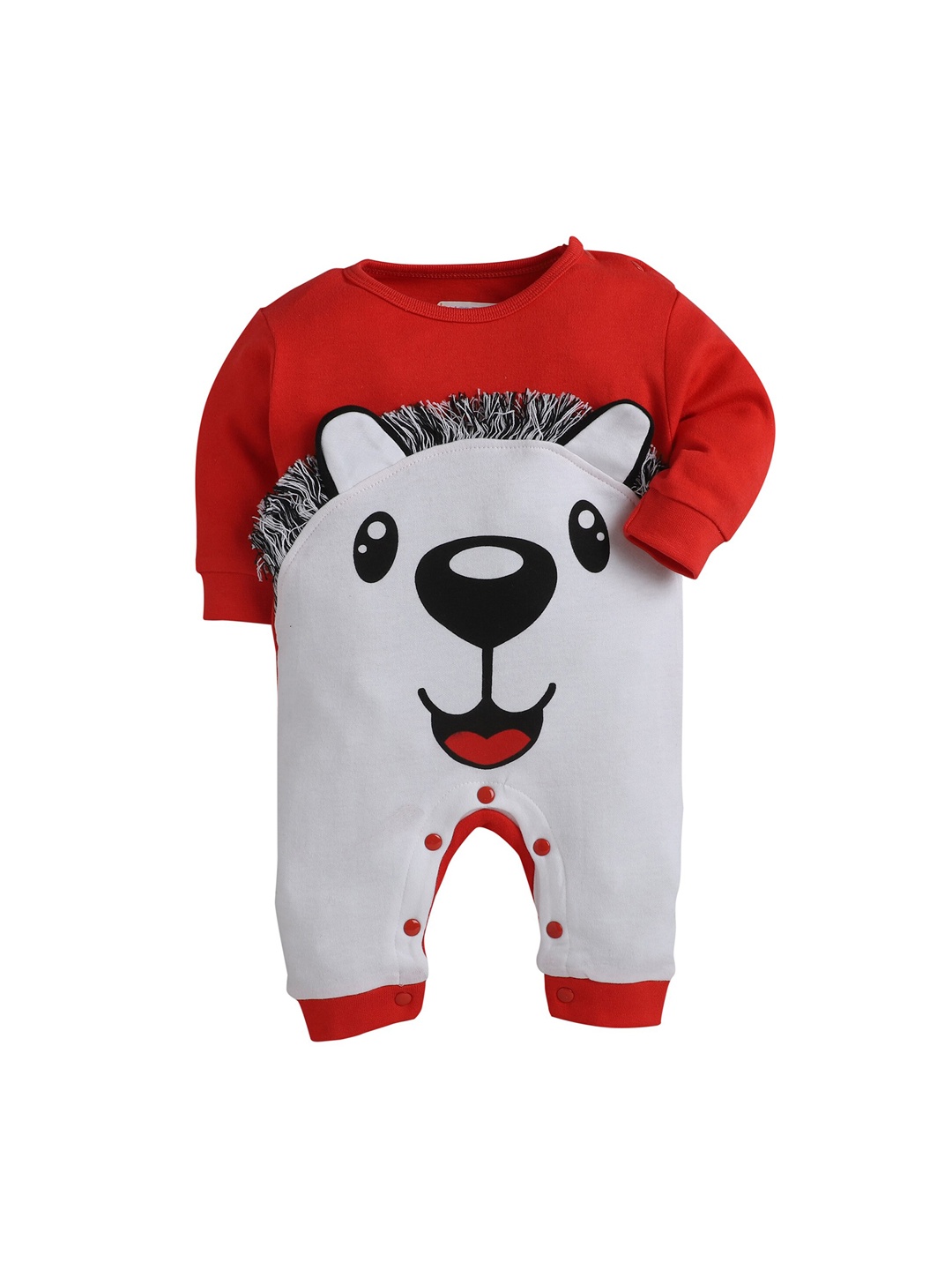

BUMZEE Boys Red & White Bear Applique Bodysuit