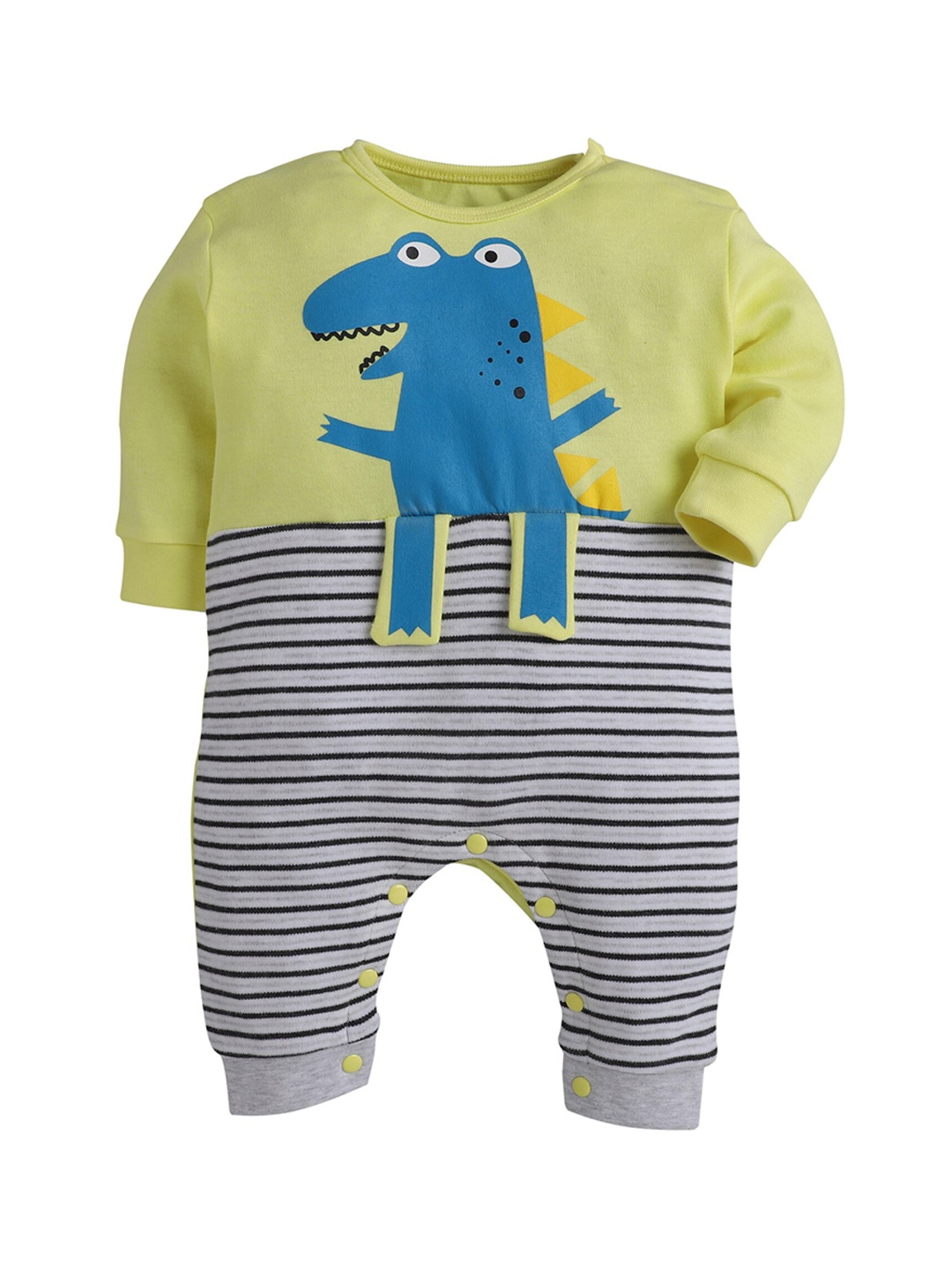 

BUMZEE Boys Yellow & Blue Crocodile Printed Bodysuit
