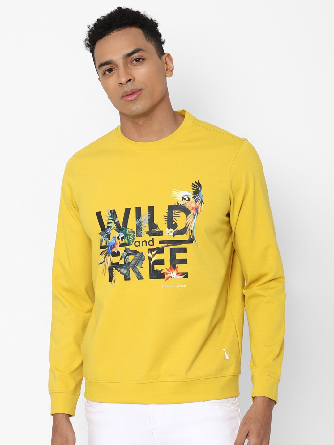 

SIMON CARTER LONDON Men Yellow Printed Sweatshirt