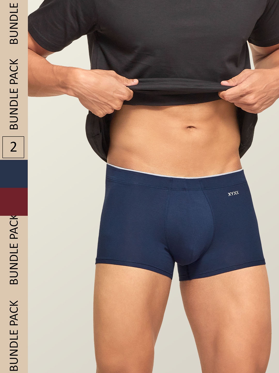 

XYXX Men Solid Pack Of 2 Uno IntelliSoft Micro Modal Trunk, Blue