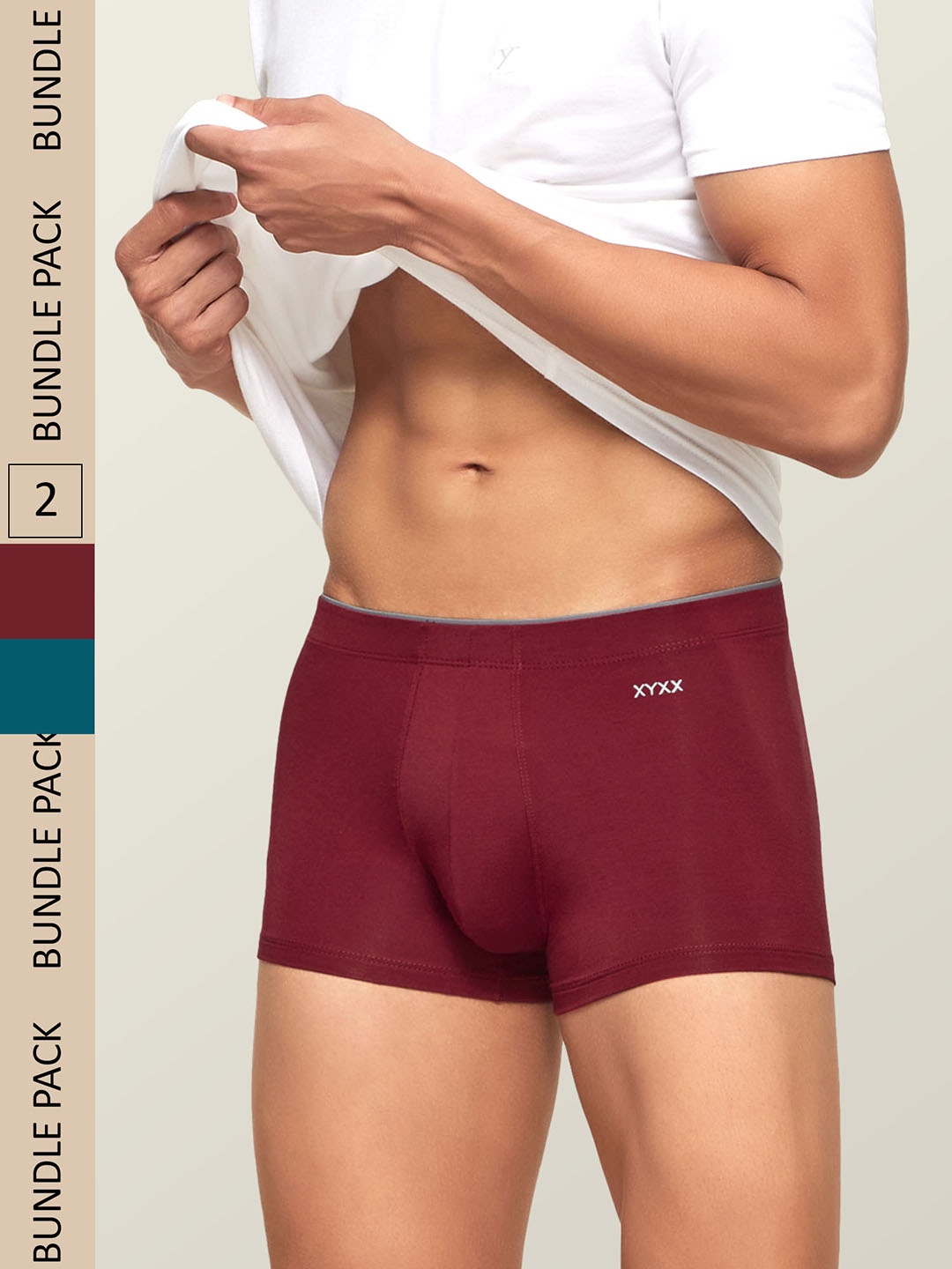 

XYXX Men Solid Pack Of 2 Uno IntelliSoft Micro Modal Trunk, Teal