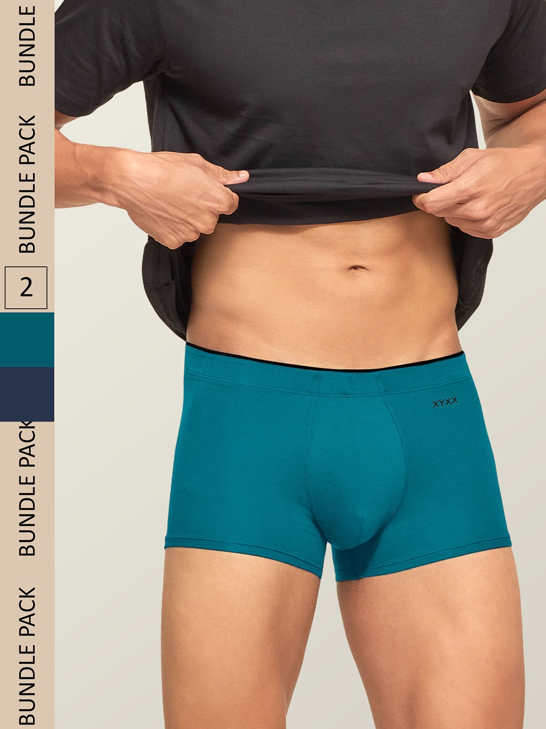 

XYXX Men Pack Of 2 Uno IntelliSoft Antimicrobial Modal Trunks XYTRNK2PCKN385, Teal