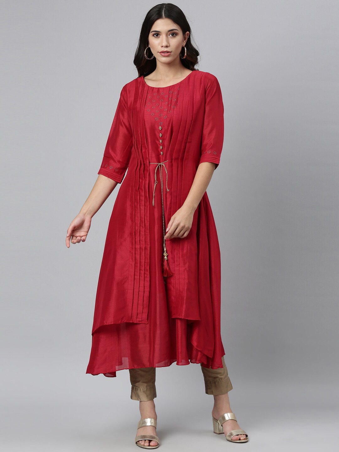 

Neerus Women Maroon Anarkali Kurta