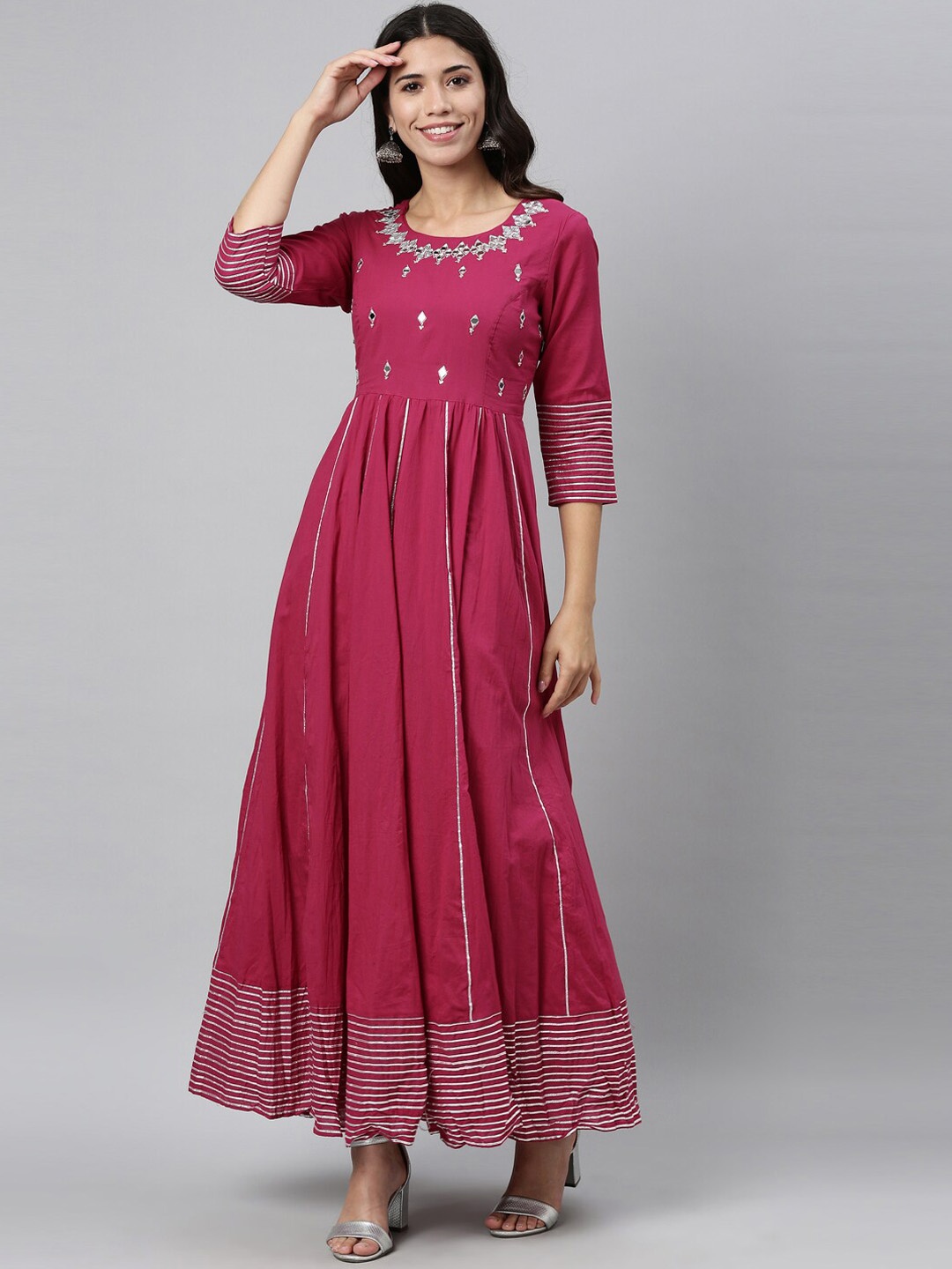 

Neerus Women Magenta Embroidered Anarkali Kurta
