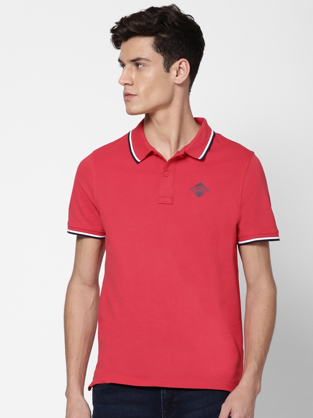 

Wrangler Men Red Polo Collar Regular Fit T-shirt