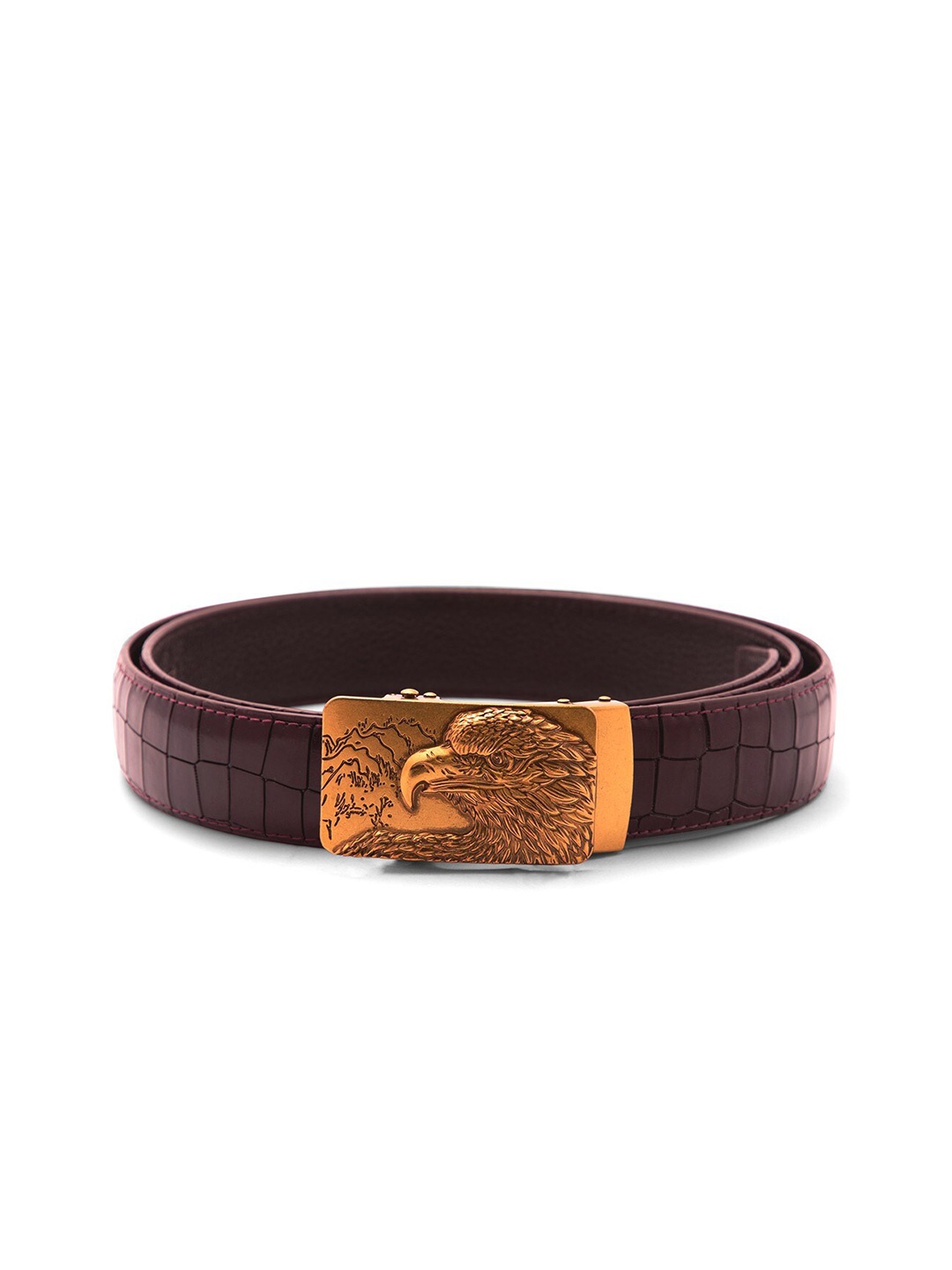 

BANGE Men Red Textured Genuine Leather Belt