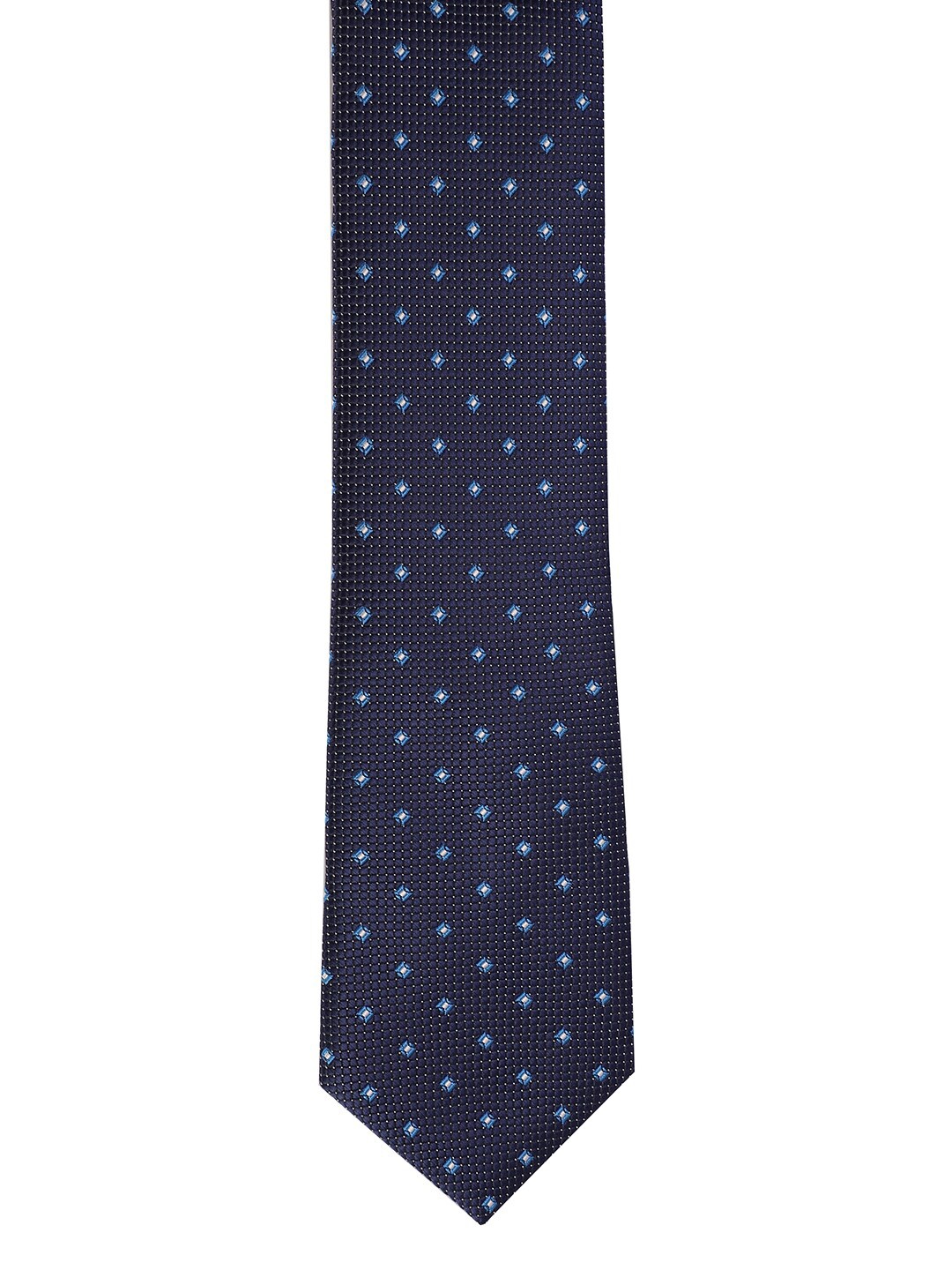 

Allen Solly Men Navy Blue & Turquoise Blue Woven Design Broad Tie