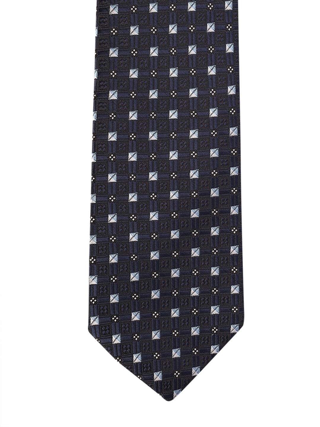 

Allen Solly Men Navy Blue & White Woven Design Broad Tie
