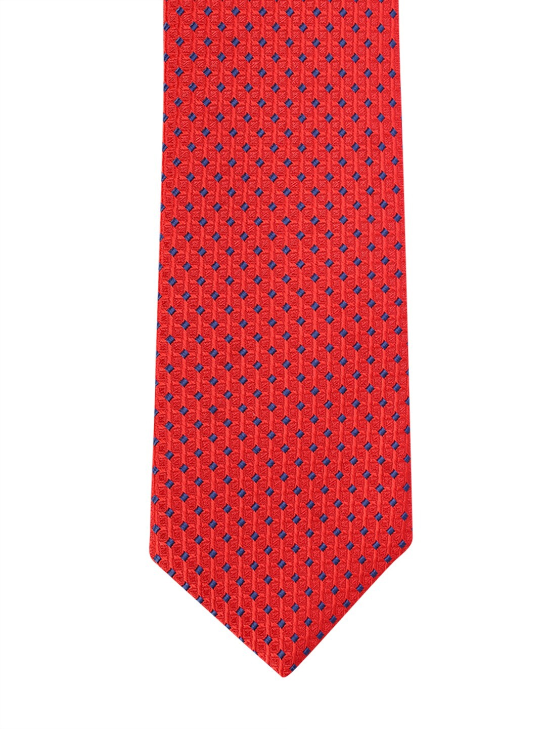 

Allen Solly Men Red & Blue Woven Design Skinny Tie