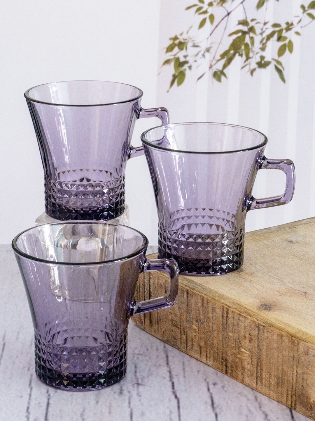 

GOODHOMES Set Of 6 Transparent Solid Glass Mugs