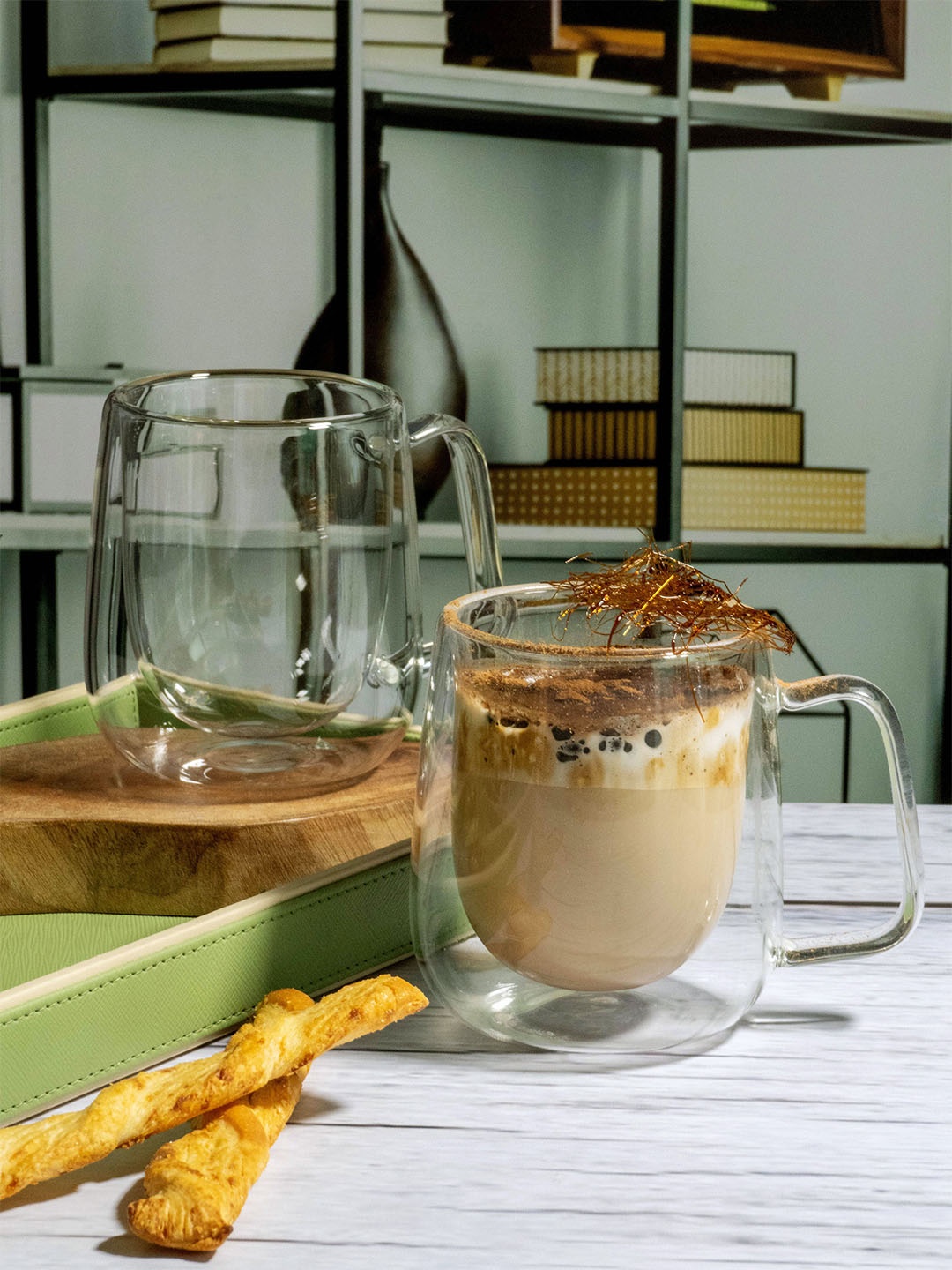 

GOODHOMES Set Of 2 Glass Coffee Mug, Transparent