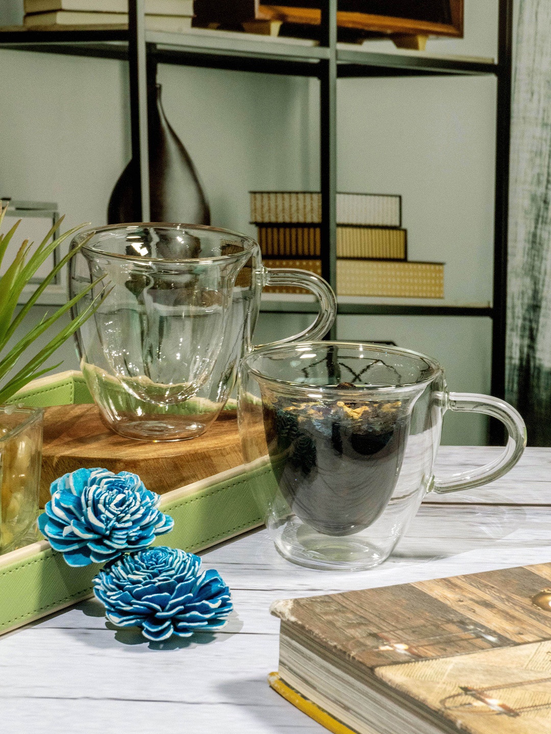 

GOODHOMES Transparent Solid Glass Transparent Coffee Mugs