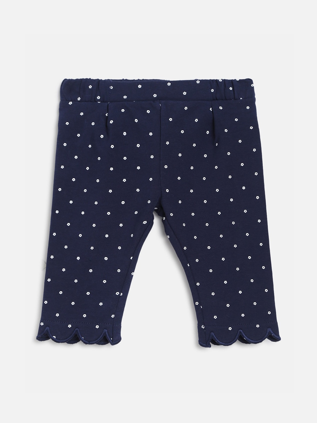 

Chicco Girls Navy Blue & White Polka Dot Printed Trousers