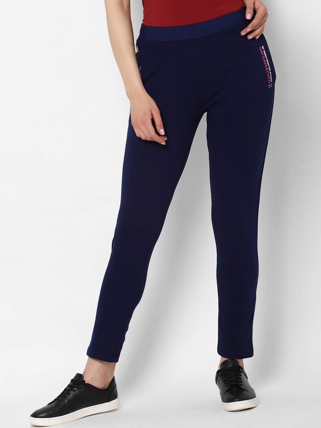 

Allen Solly Woman Navy Blue Solid Straight Fit Track Pant