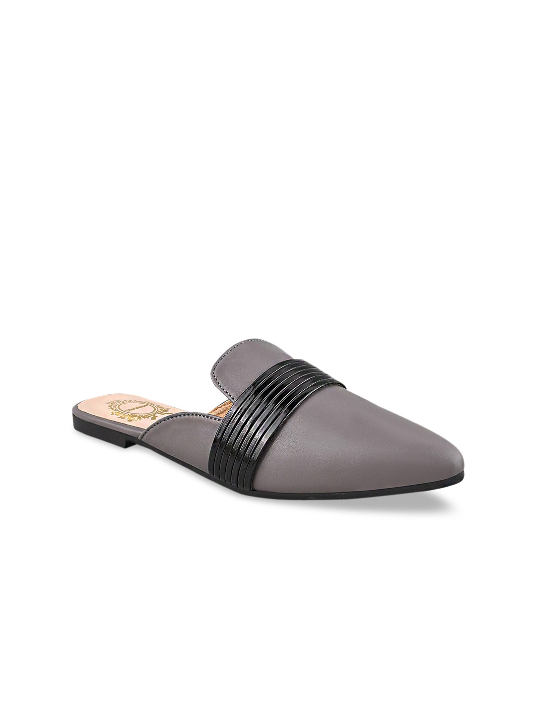 

Stelatoes Women Grey Striped Mules Flats