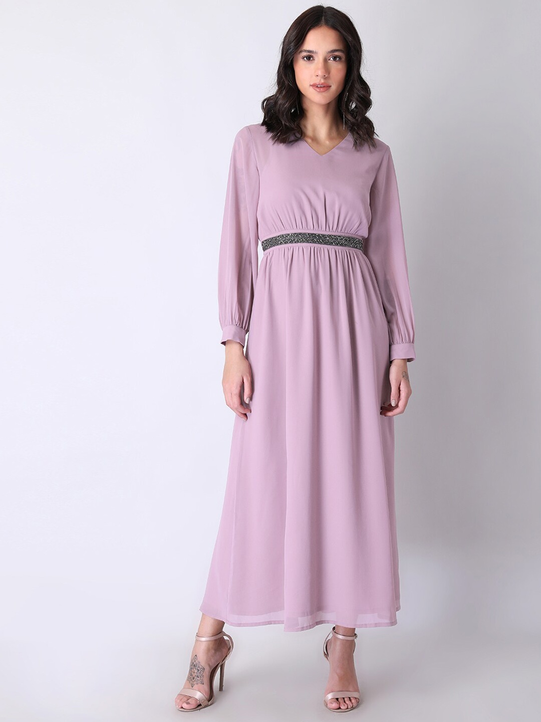 

FabAlley Lavender Georgette Maxi Dress
