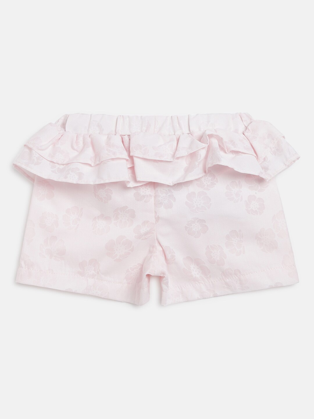 Chicco Girls Pink Floral Printed Shorts With Ruffled Detail