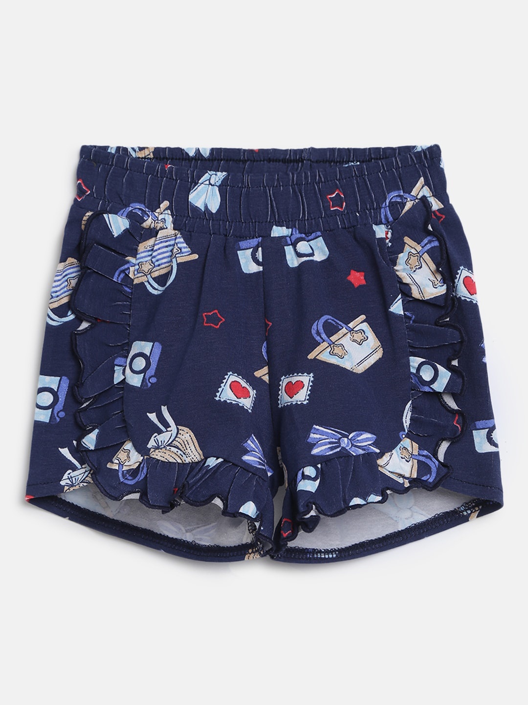 

Chicco Girls Navy Blue Conversational Printed Shorts